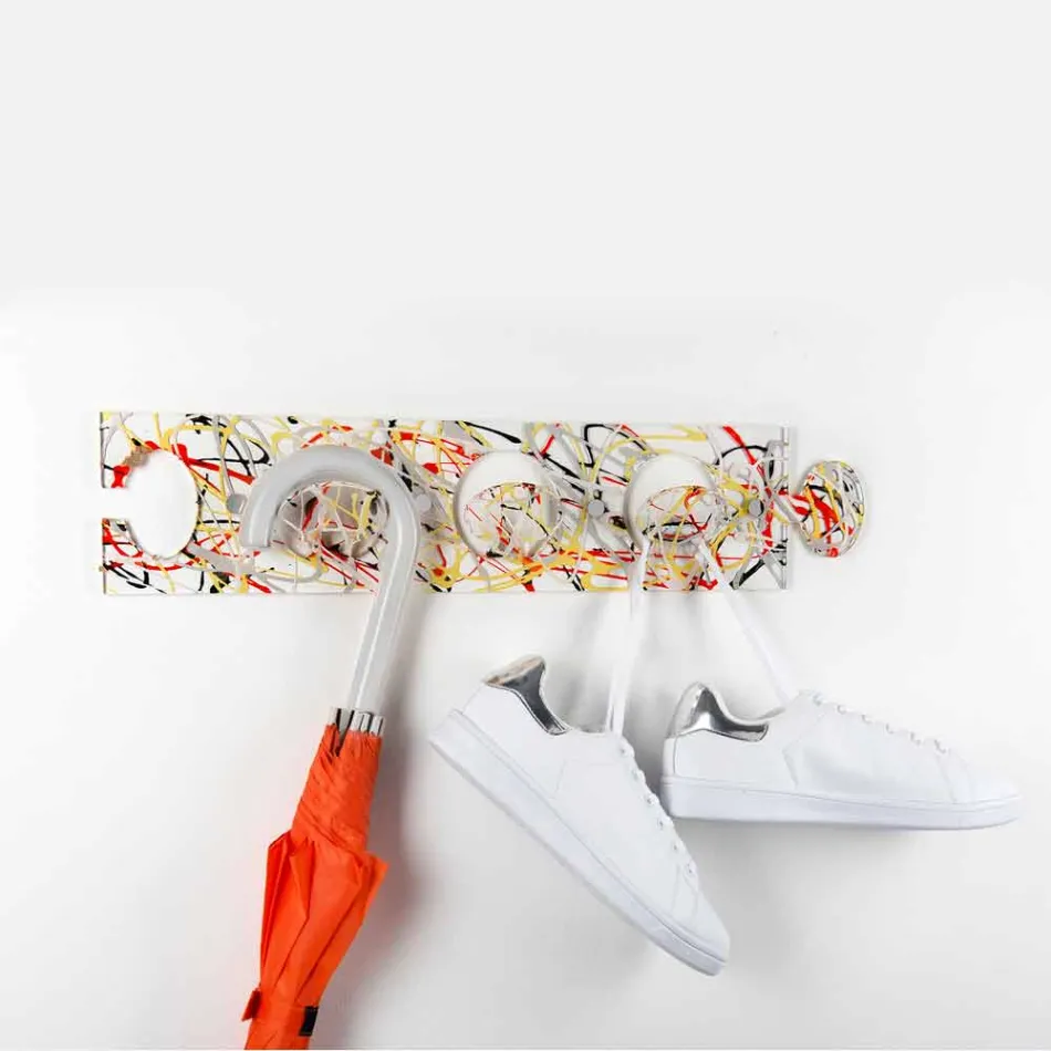 Design wandkleerhanger in drievoudig gekleurd plexiglas 2 stuks - Fratack Viadurini