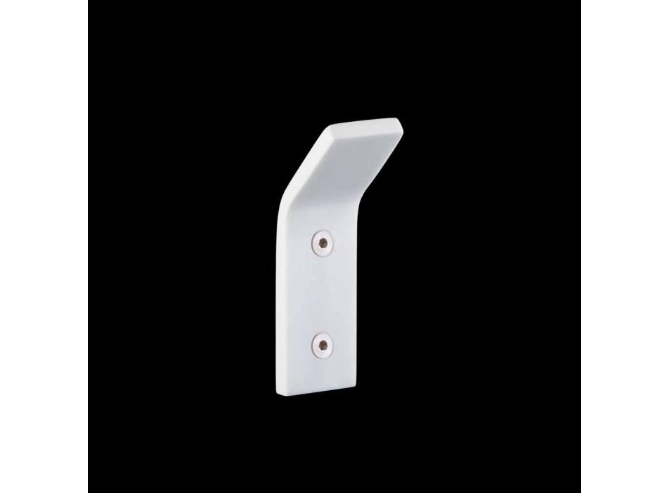 Witte Corian wandkapstok met schroeven, 3-delig ontwerp - Appiccio Viadurini