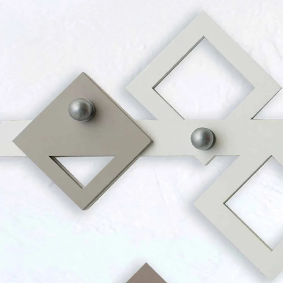 Witte en beige houten muurhanger Modern geometrisch ontwerp - Klimt Viadurini
