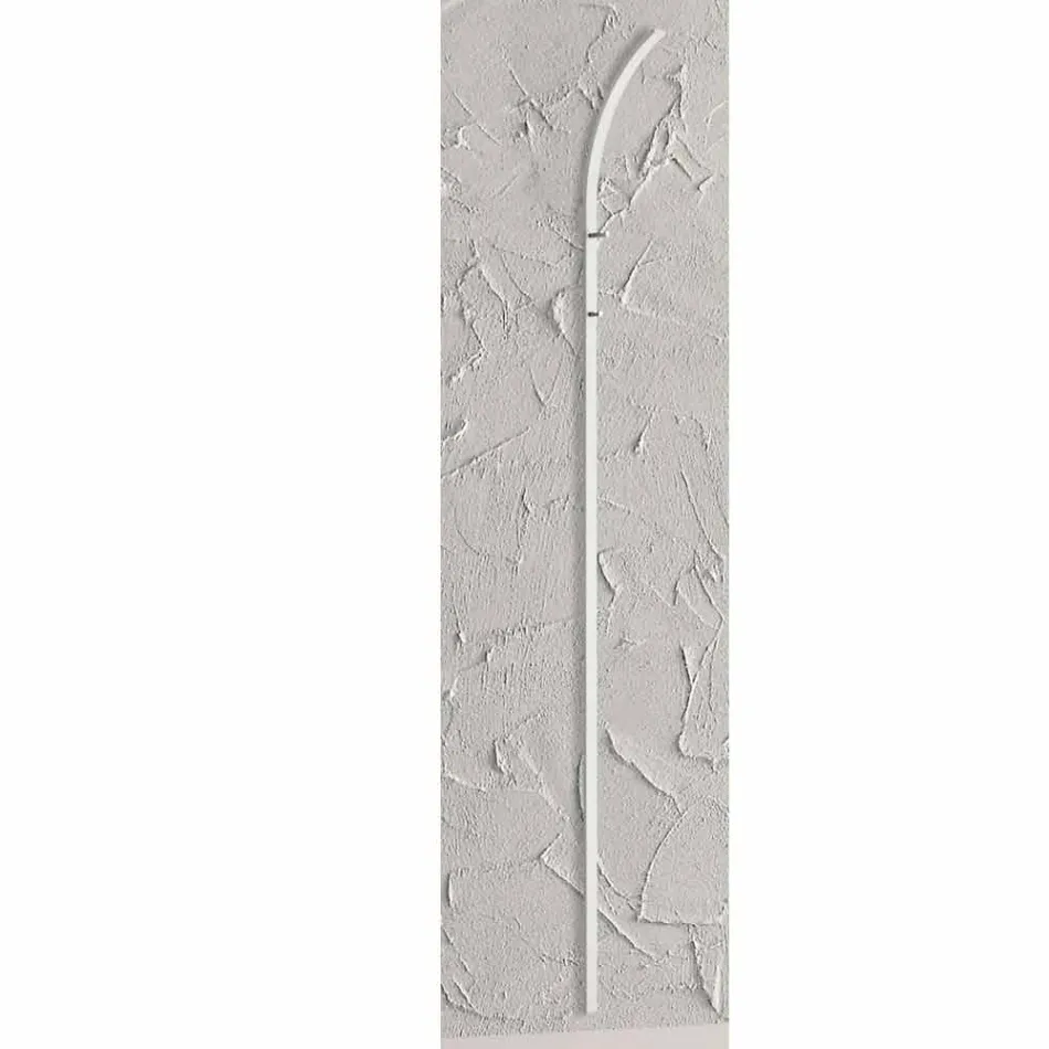 Metalen wandkleerhanger met 2 haken en ledlamp Made in Italy - Osmio Viadurini