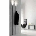 Metalen wandkleerhanger met 2 haken en ledlamp Made in Italy - Osmio Viadurini