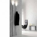 Metalen wandkleerhanger met 2 haken en ledlamp Made in Italy - Osmio