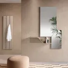 Wandkapstok van gelakt melamine met vijf metalen haken - Lunis Viadurini