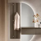 Wandkapstok van gelakt melamine met vijf metalen haken - Lunis Viadurini