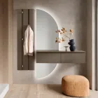 Wandkapstok van gelakt melamine met vijf metalen haken - Lunis Viadurini