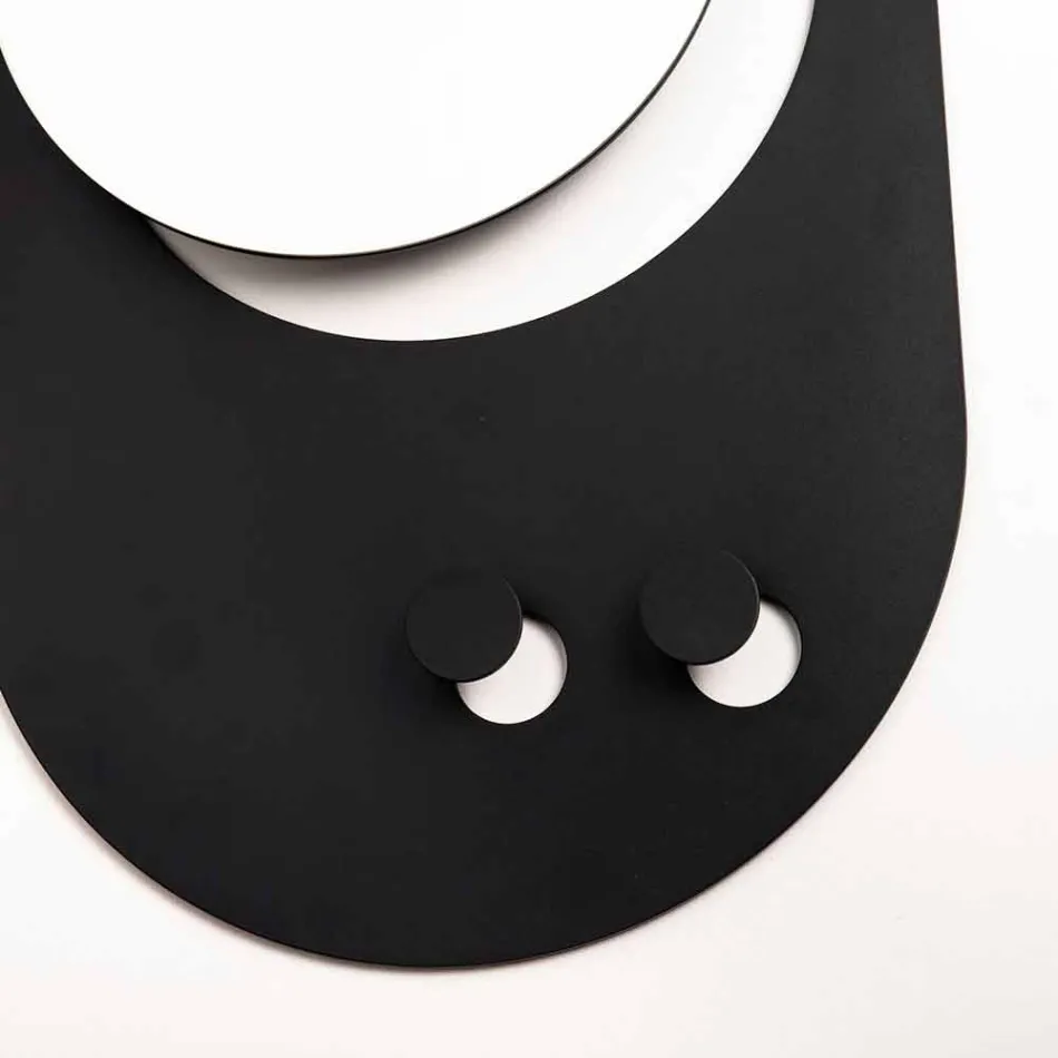 Moderne wandkapstok in staal met spiegel Made in Italy - Pilippo Viadurini