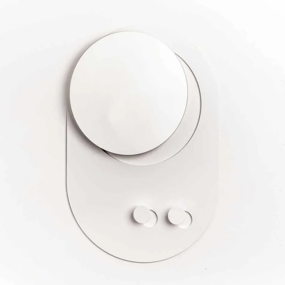 Moderne wandkapstok in staal met spiegel Made in Italy - Pilippo Viadurini