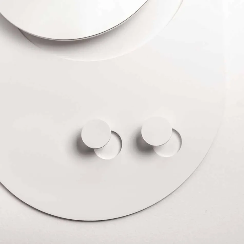 Moderne wandkapstok in staal met spiegel Made in Italy - Pilippo Viadurini