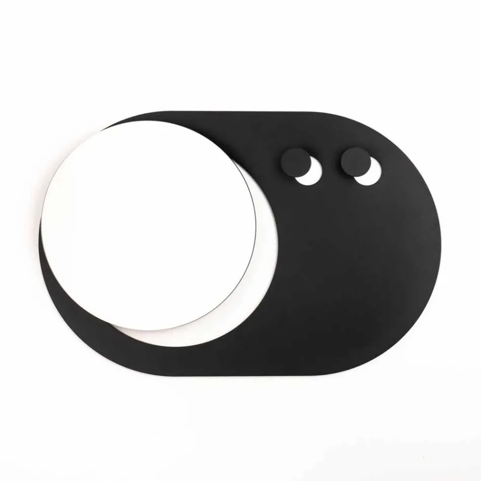 Moderne wandkapstok in staal met spiegel Made in Italy - Pilippo Viadurini