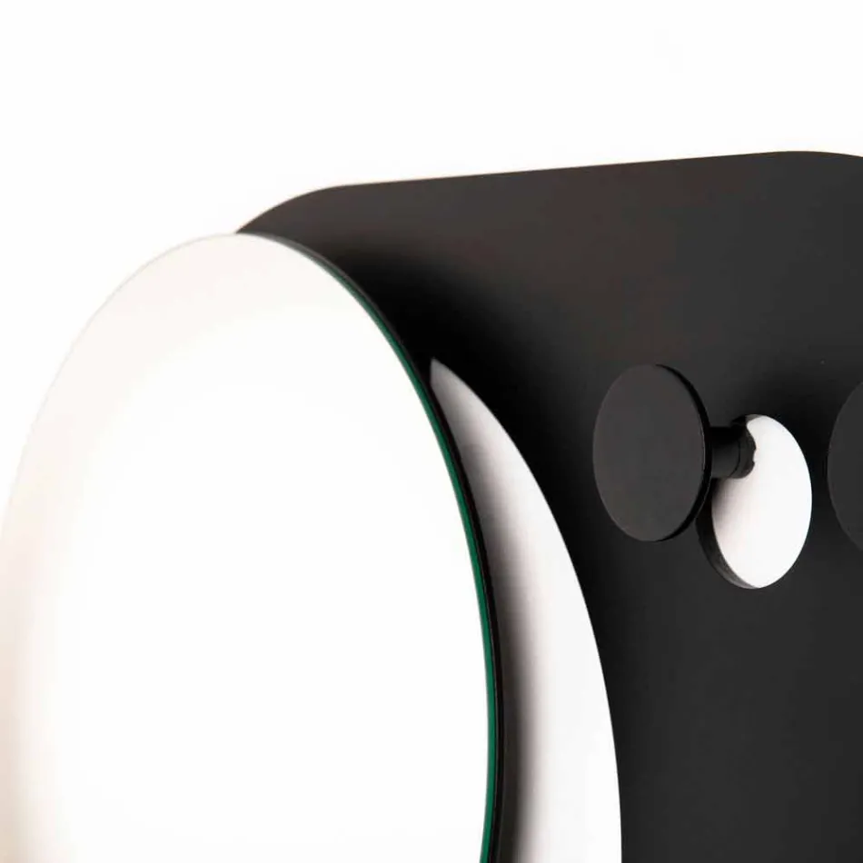 Moderne wandkapstok in staal met spiegel Made in Italy - Pilippo Viadurini