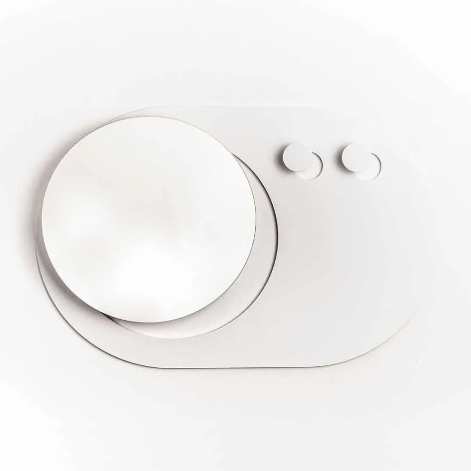 Moderne wandkapstok in staal met spiegel Made in Italy - Pilippo Viadurini