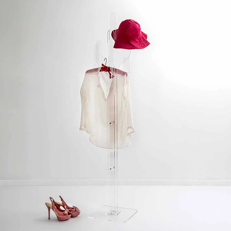 Kapstok Cactus transparante modern design, made in Italy Viadurini