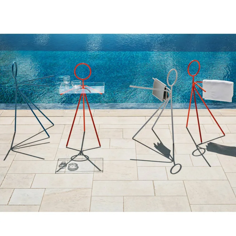 3-delige stalen kapstok gemaakt in Italië - Steward by Myyour Viadurini