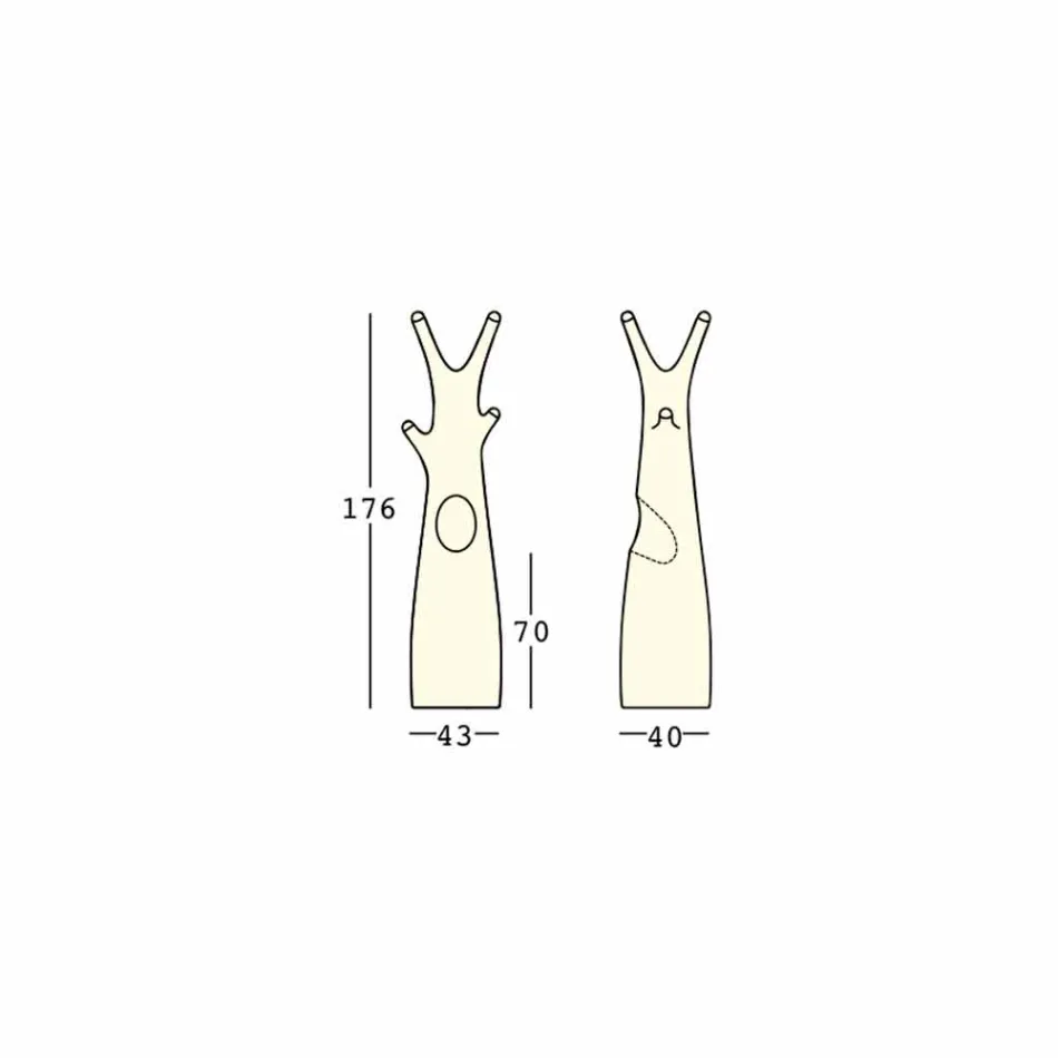 Lichtgevende kapstok in polyethyleen met LED-licht Made in Italy - Oldia Viadurini