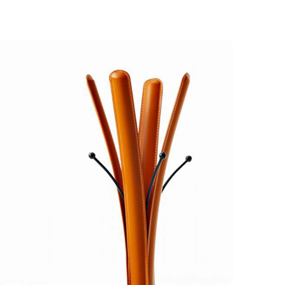 Modern design zwart stalen kleerhanger bedekt met leer - Nature Viadurini