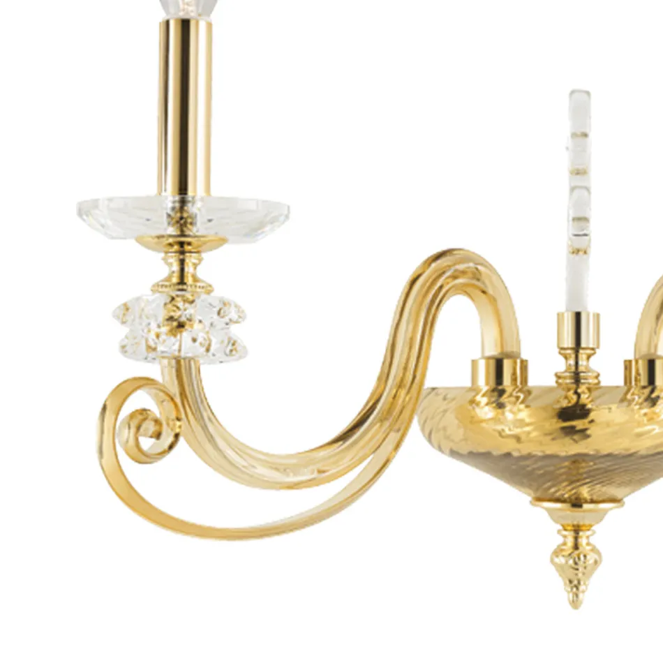 2-lichts wandlamp in geblazen glas en klassiek luxe optisch kristal - Cassea Viadurini