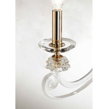 2-lichts wandlamp in geblazen glas en klassiek luxe optisch kristal - Cassea