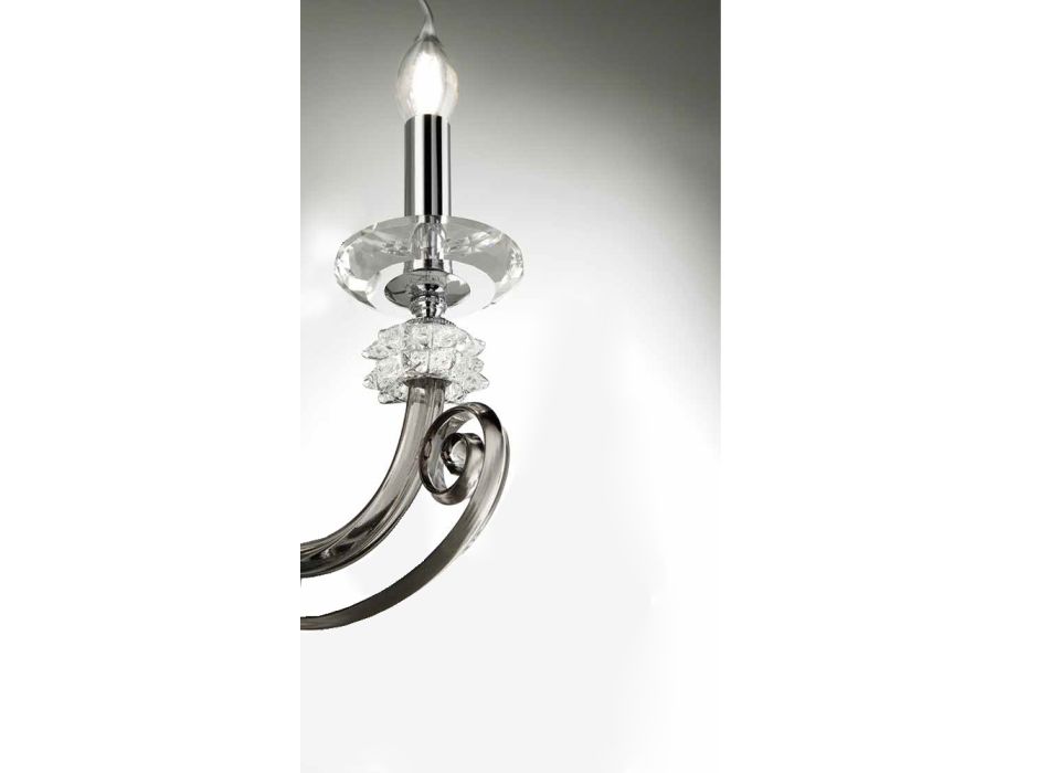3-lichts wandlamp in geblazen glas en klassiek luxe optisch kristal - Cassea Viadurini