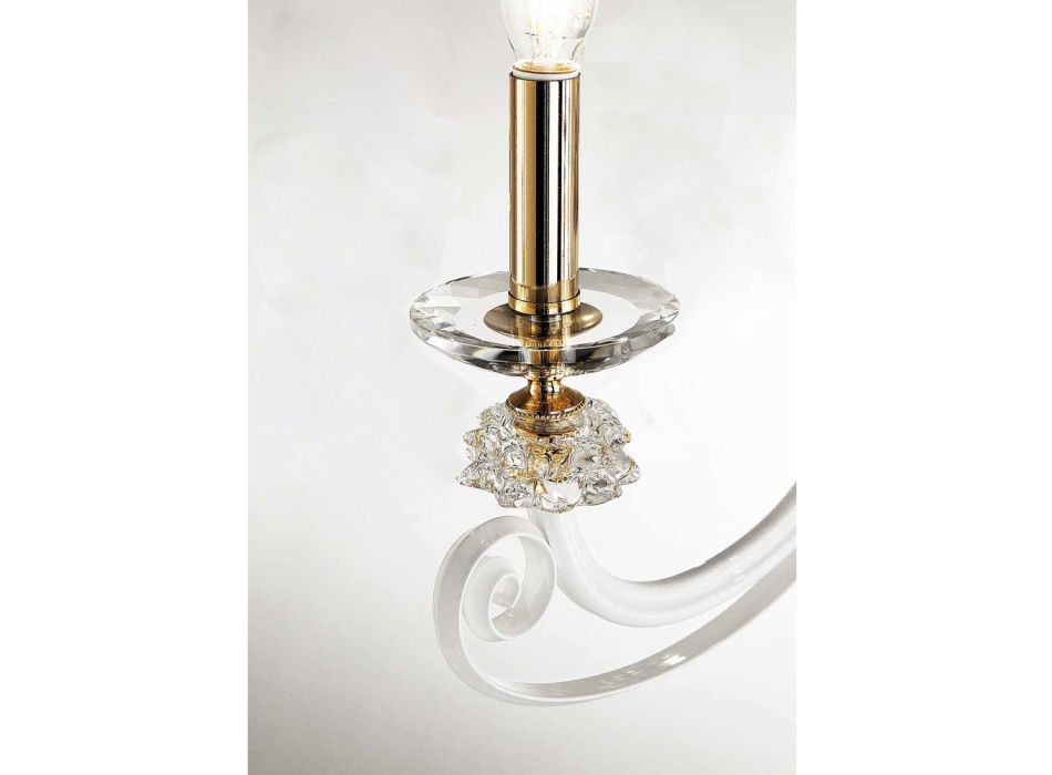 3-lichts wandlamp in geblazen glas en klassiek luxe optisch kristal - Cassea