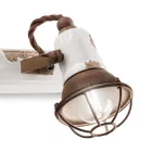 Wandlamp met 2 industriële ambachtelijke spots van ijzer en keramiek - Loft Viadurini