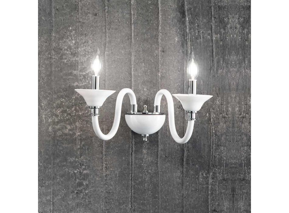 2-lichts wandlamp in klassieke stijl Italiaans ambachtelijk glas - Mindful Viadurini
