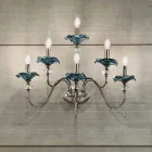 Klassieke 6 Lichts Wandlamp in Glas, Kristal en Luxe Metaal - Vlaanderen Viadurini