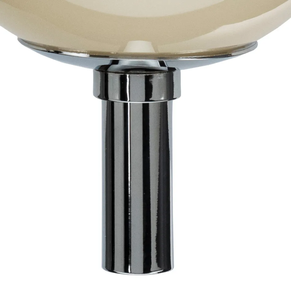 Lumira - Wandlamp met twee lichtpunten en verticale plaat van glas en metaal, gemaakt in Italië. Viadurini
