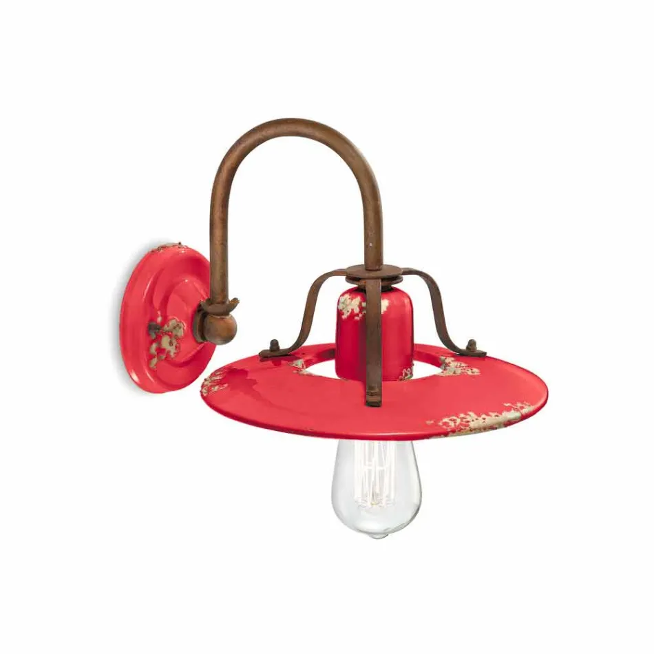 Applique land spotlight in metaal en keramiek Gladys Ferroluce Viadurini