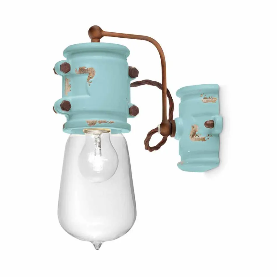 Applique spotlight stedelijke stijl handgemaakte keramische Beth Ferroluce Viadurini