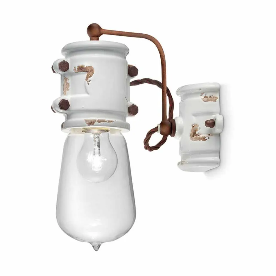 Applique spotlight stedelijke stijl handgemaakte keramische Beth Ferroluce Viadurini