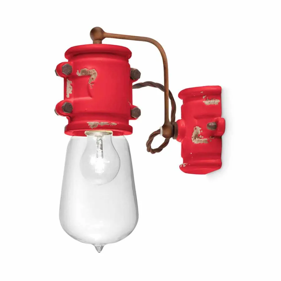 Applique spotlight stedelijke stijl handgemaakte keramische Beth Ferroluce Viadurini