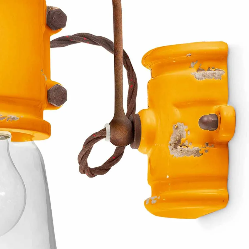 Applique spotlight stedelijke stijl handgemaakte keramische Beth Ferroluce Viadurini