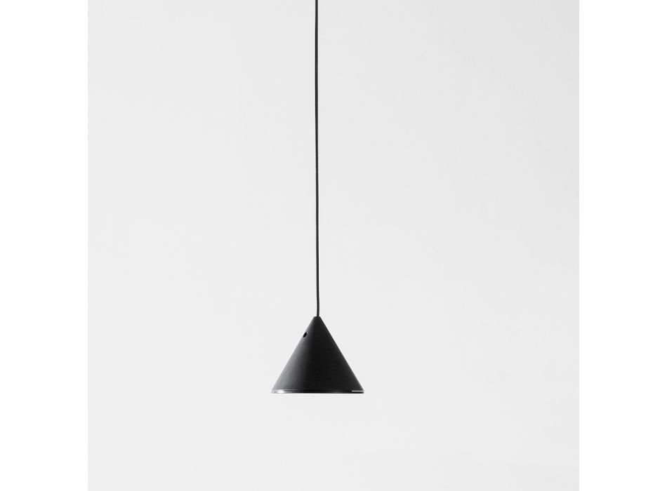 Wandlamp in zwart aluminium en kegel klein minimalistisch design - Mercado Viadurini