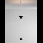 Wandlamp in zwart aluminium en minimalistisch design met dubbele kegel - Mercado Viadurini