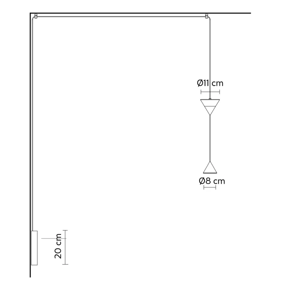 Wandlamp in zwart aluminium en minimalistisch design met dubbele kegel - Mercado Viadurini