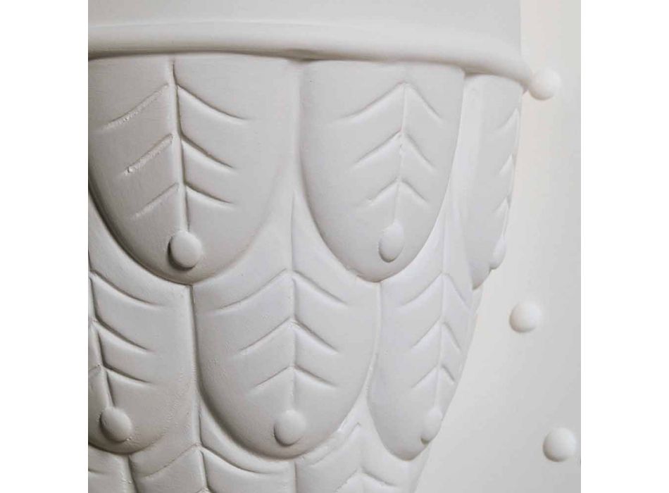 Wandkandelaar 2 lampen in mat wit keramiek modern design uil - uil Viadurini