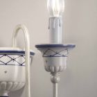 Wandkandelaar met 2 lampen in keramiek en handbeschilderd messing - Sanremo Viadurini