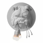 Wandkandelaar met 3 lampen in modern design van grijs of wit keramiek - Dogbull Viadurini