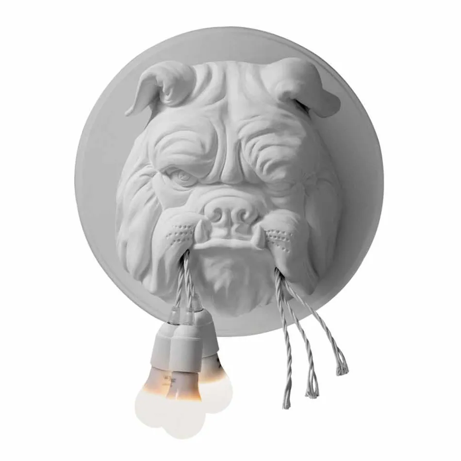 Wandkandelaar met 3 lampen in modern design van grijs of wit keramiek - Dogbull Viadurini