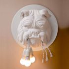 Wandkandelaar met 3 lampen in modern design van grijs of wit keramiek - Dogbull Viadurini