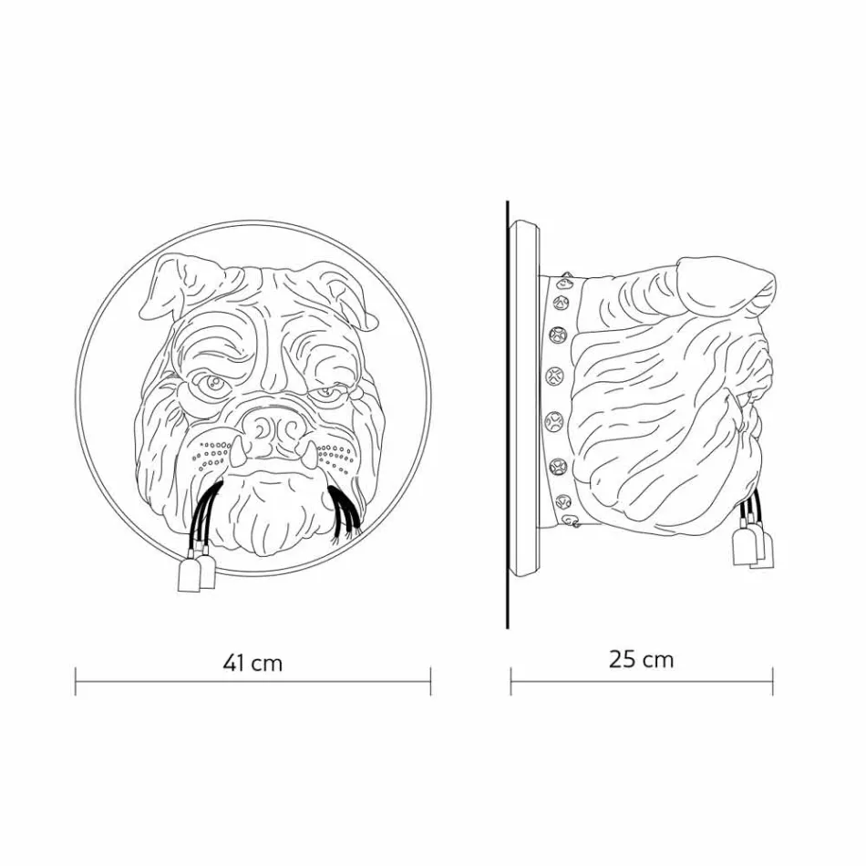 Wandkandelaar met 3 lampen in modern design van grijs of wit keramiek - Dogbull Viadurini