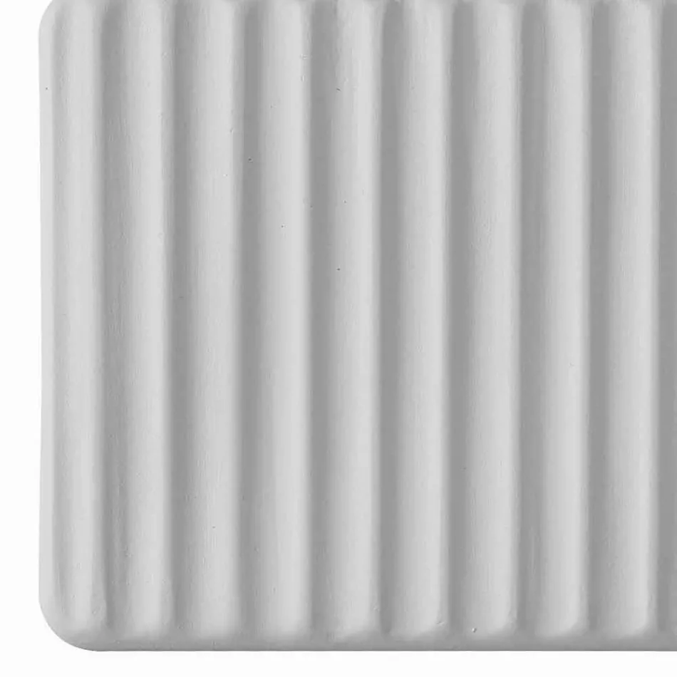 Wandkandelaar met 3 led-lampjes in mat wit keramiek met Umarell - Ometto Viadurini