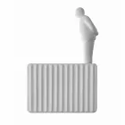 Wandkandelaar met 3 led-lampjes in mat wit keramiek met Umarell - Ometto Viadurini