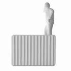 Wandkandelaar met 3 led-lampjes in mat wit keramiek met Umarell - Ometto Viadurini