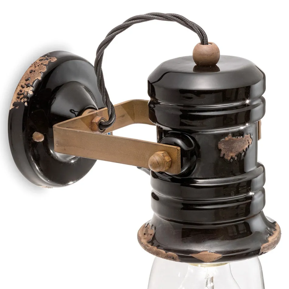 Wandapplique spot in keramiek, glas en metaal verschillende afwerkingen Joy Ferroluce Viadurini