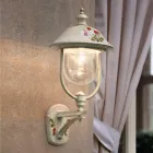 Aluminium tuinwandlamp met handgeschilderde bloemen - Bari Viadurini