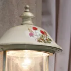 Aluminium tuinwandlamp met handgeschilderde bloemen - Bari Viadurini