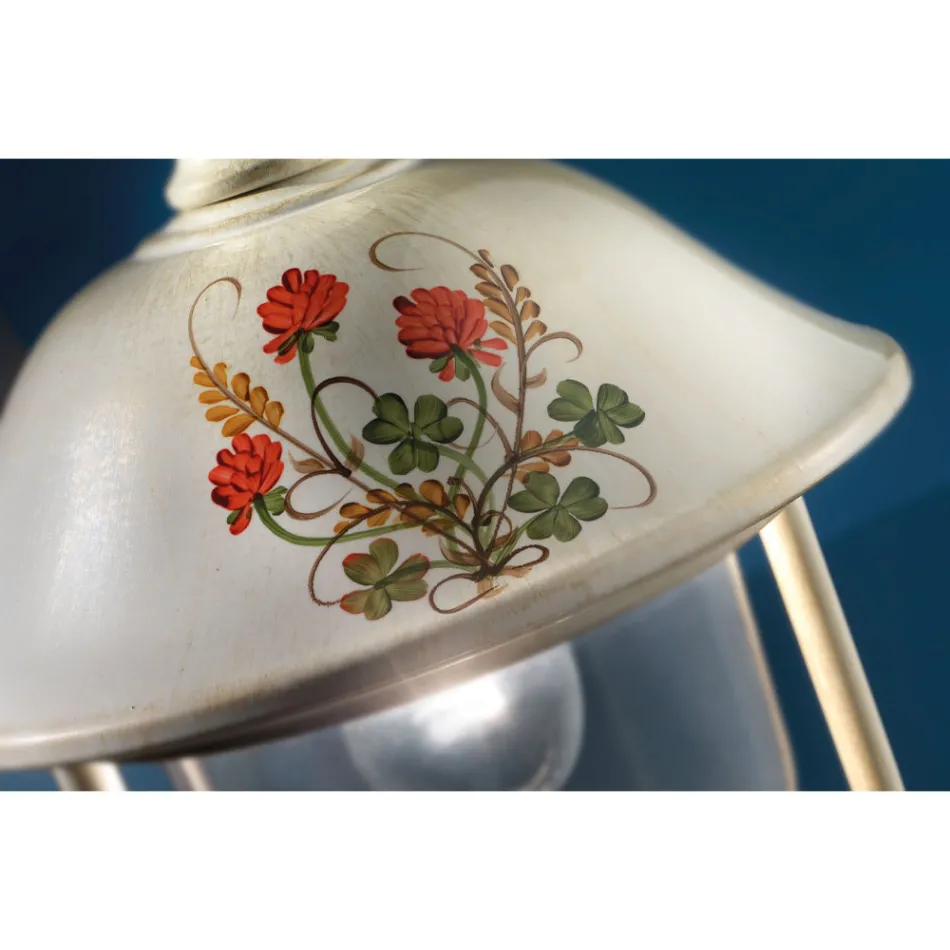 Aluminium tuinwandlamp met handgeschilderde bloemen - Bari Viadurini