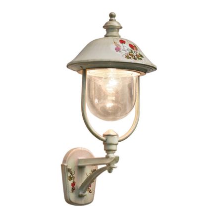 Aluminium tuinwandlamp met handgeschilderde bloemen - Bari Viadurini