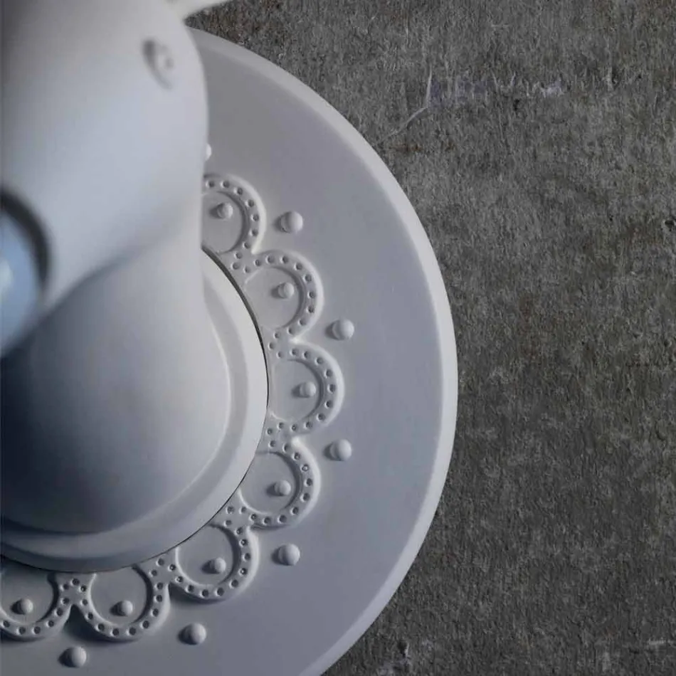 Wandapplicatie in mat wit keramiek Modern design in Cervo - Memento Viadurini